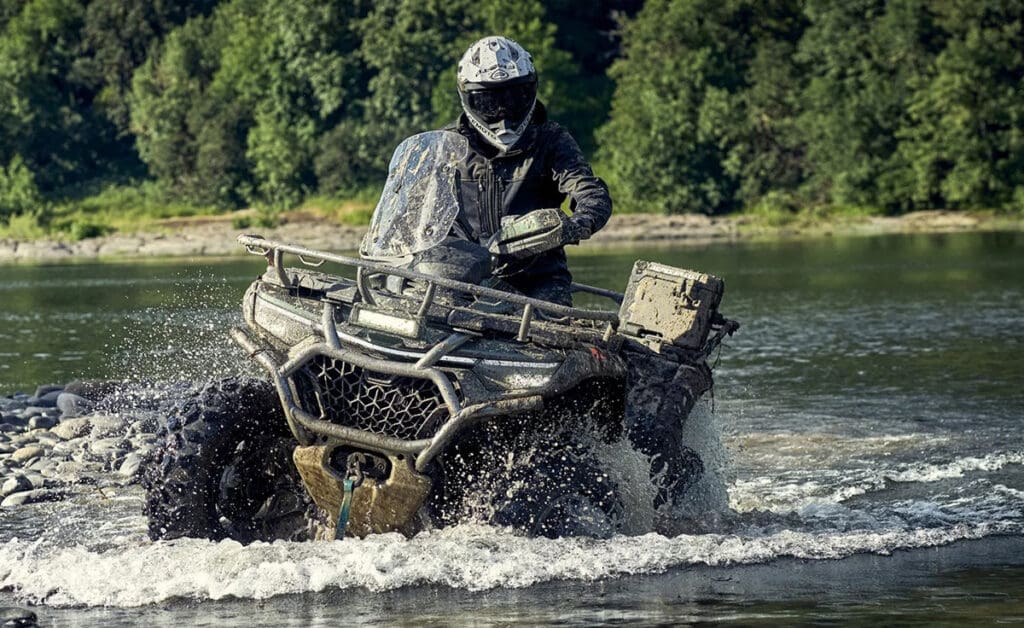 ATV, crossing a river